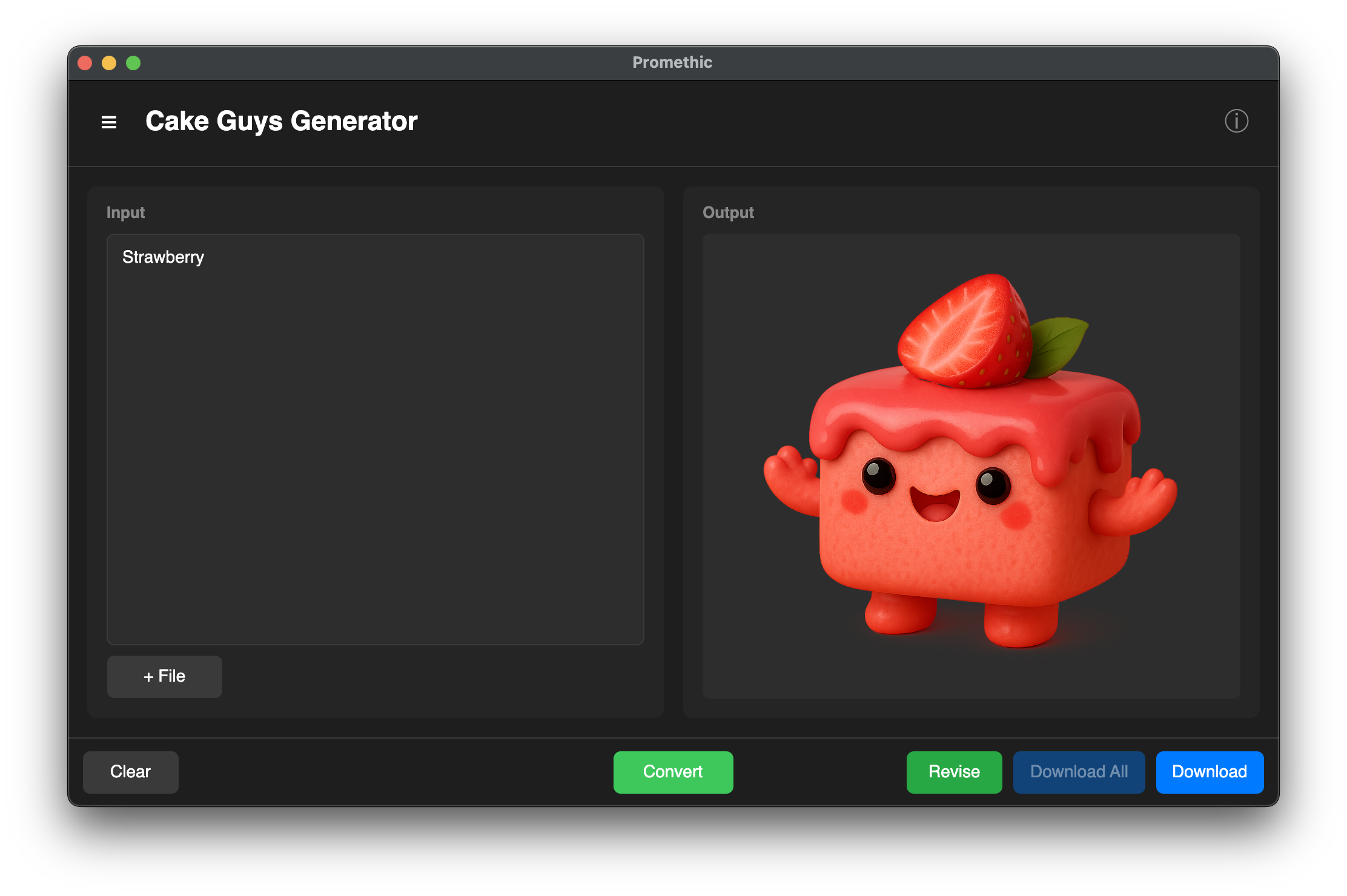 Image generation output with revision controls